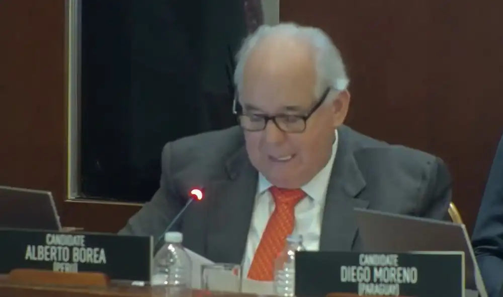 Durante su exposición, Borea agradeció la presencia del Canciller Javier Gonzáles Olaechea. Foto: captura OEA Durante su exposición, Borea agradeció la presencia del Canciller Javier Gonzáles Olaechea. Foto: captura OEA
