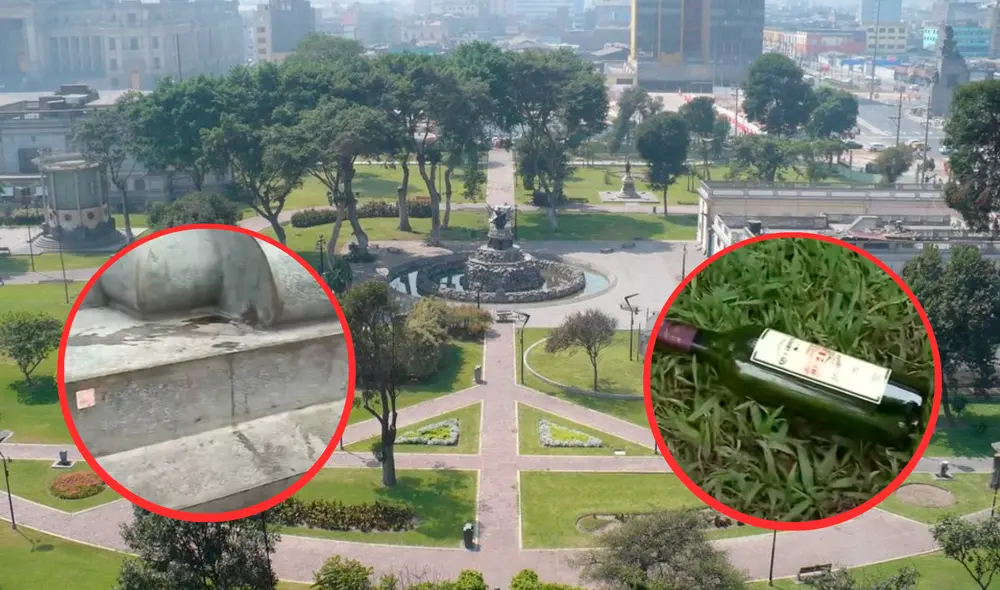 Un revelador informe periodístico dio cuenta del lamentable estado en que se encuentra este parque, ubicado en pleno Centro Histórico de Lima. Foto: composición LR (Erasmusu / captura de YouTube).