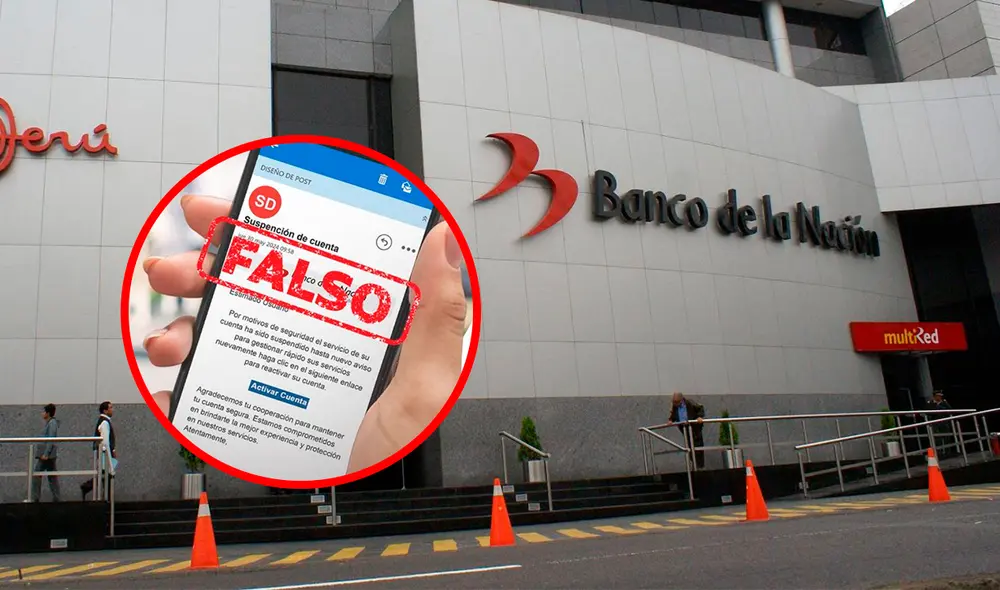¡Atención! Banco de la Nación advierte sobre mensajes fraudulentos con el objetivo de estafar. Foto: Composición LR/Andina/BN ¡Atención! Banco de la Nación advierte sobre mensajes fraudulentos con el objetivo de estafar. Foto: Composición LR/Andina/BN