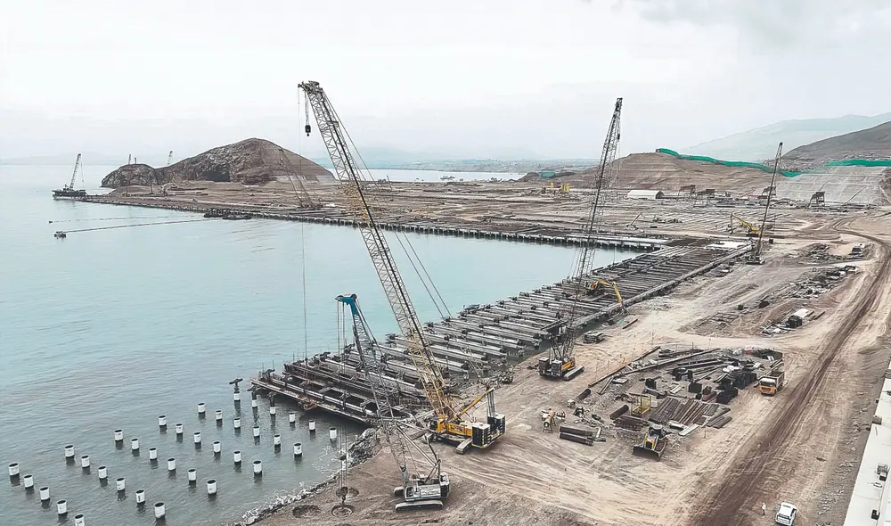 Gran expectativa. El megapuerto de Chancay tiene un avance del 85% y en noviembre se iniciarían operaciones. Coincide con la Apec 2024. Foto: difusión