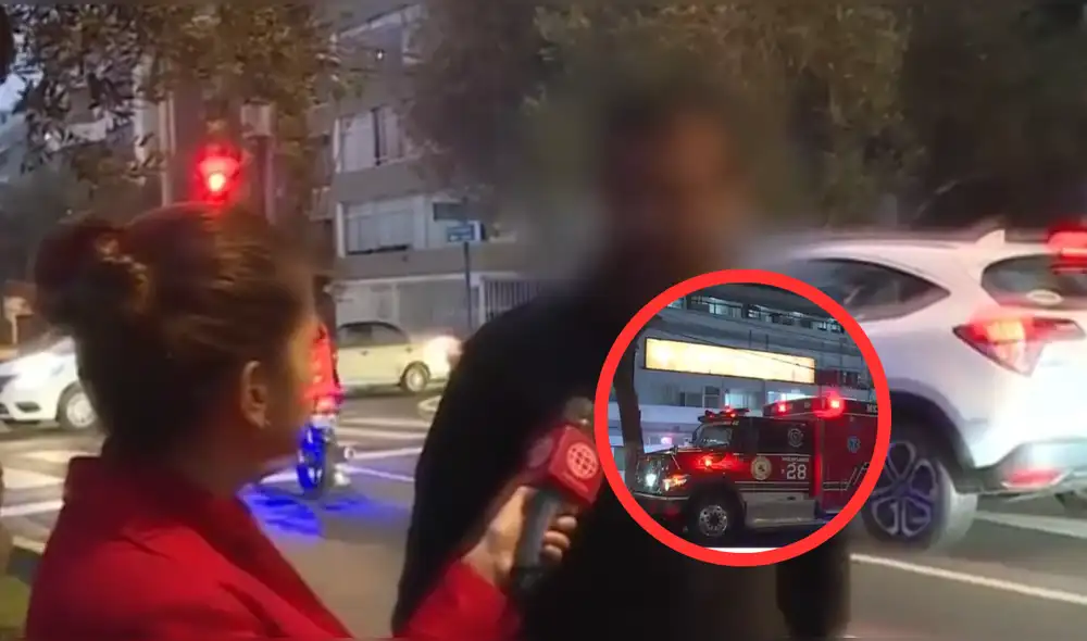 Bombero sufrió accidente en una calle de San Isidro. Foto: Composición LR/Captura América Noticias