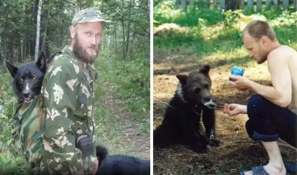 Sergey Grigoriyev creyó que podía domesticar a un oso pardo, animal conocido por ser uno de los depredadores más salvajes.  Foto: composición LR/The Sun