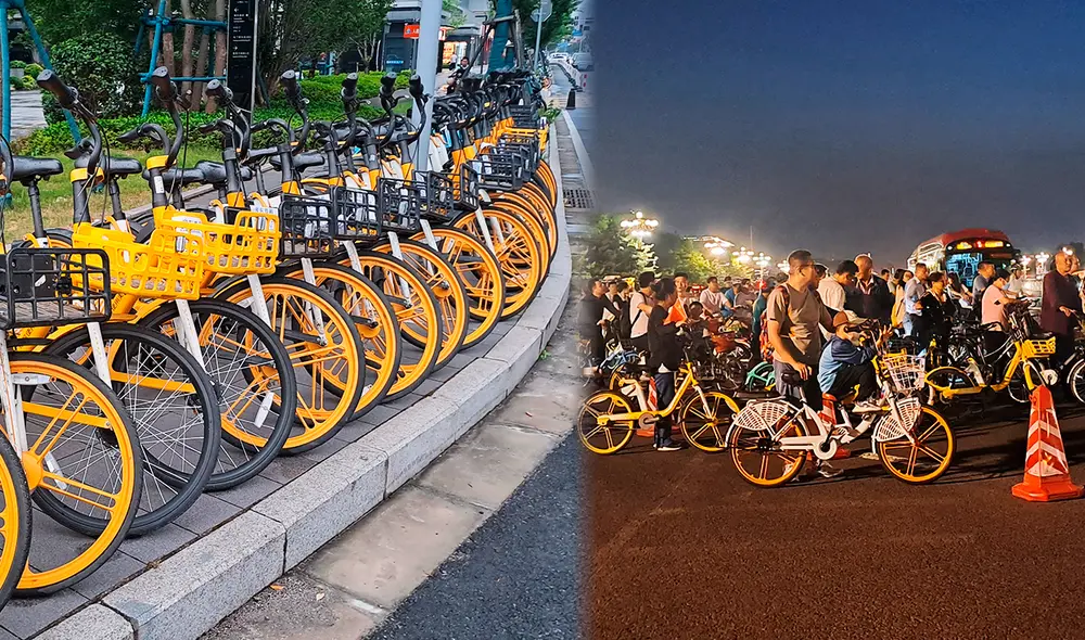 El sistema de bicicletas compartidas en China se empezó a impulsar desde la década del 2010. Foto: Composición LR/La República/Francisco Claros