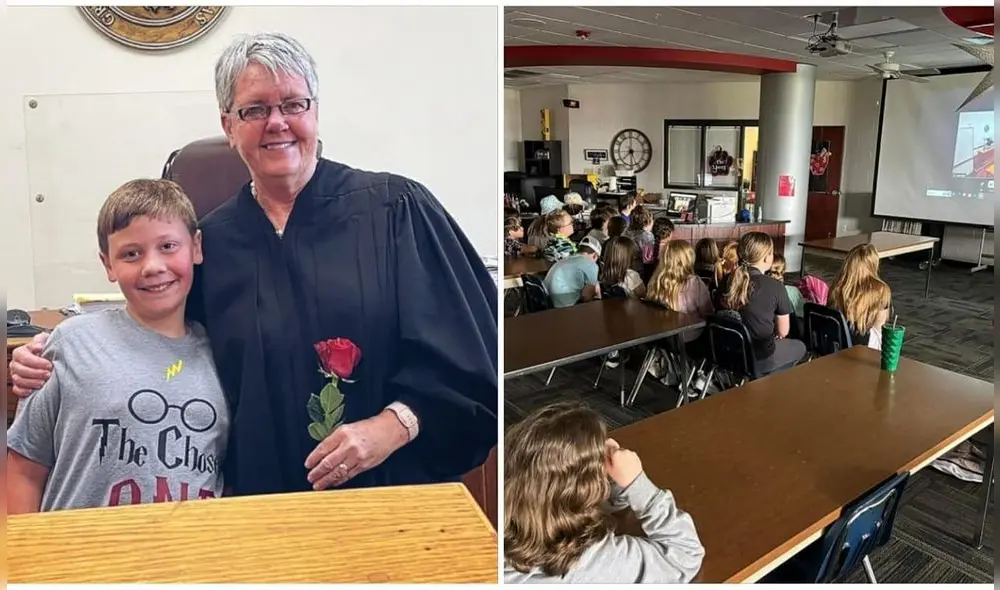 El pequeño Luke vivió un emotivo momento al compartir el proceso final de adopción junto a sus amigos de clase. Foto: Good Morning America El pequeño Luke vivió un emotivo momento al compartir el proceso final de adopción junto a sus amigos de clase. Foto: Good Morning America