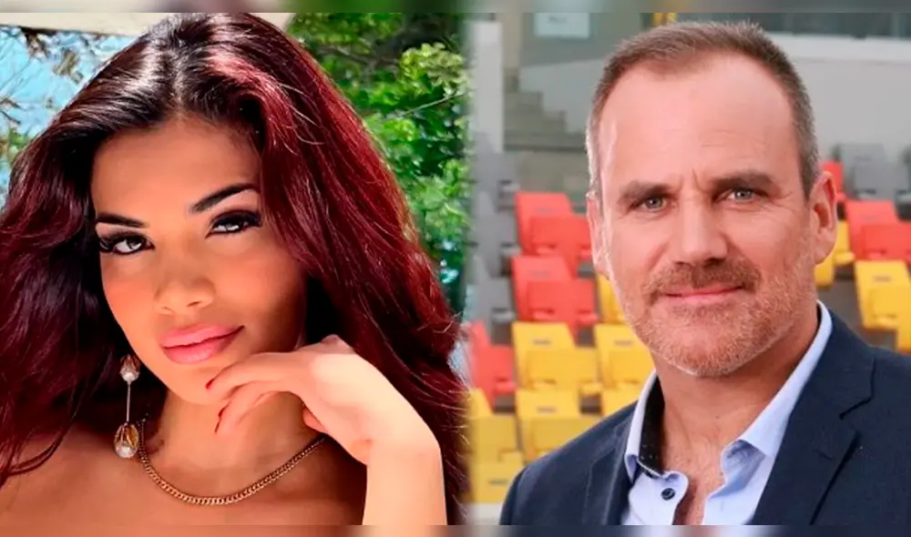 La modelo peruana no dudó en hacerle un peculiar comentario al periodista deportivo en el programa 'La Esquina del VAR'. Foto: Composición LR/Teledeportes/Instagram Samantha Batallanos