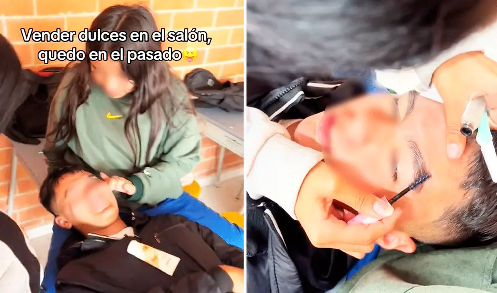 Mientras algunos compañeros se relajaban acostados sobre los escritorios, las jóvenes aprovecharon para ofrecer sus servicios de belleza. Foto: composición LR/TikTok/@solo10_02 Mientras algunos compañeros se relajaban acostados sobre los escritorios, las jóvenes aprovecharon para ofrecer sus servicios de belleza. Foto: composición LR/TikTok/@solo10_02