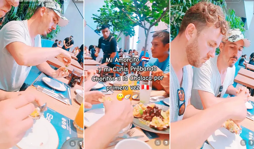 Los extranjeros no imaginaron que caerían rendidos ante el irresistible sabor de unos choritos a la chalaca. Foto: composición LR/TikTok/@Iowvan33