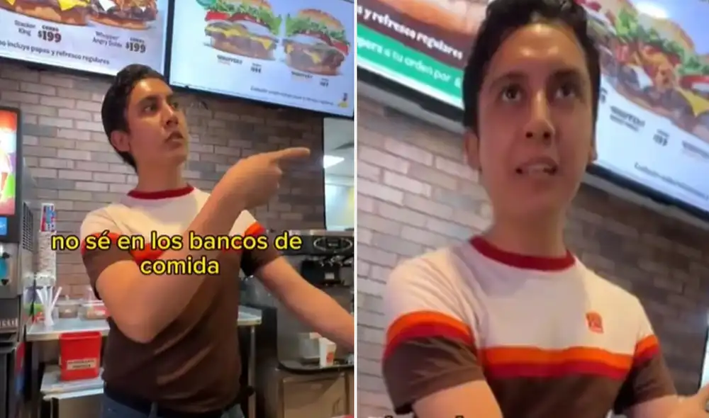 "Sabes que aquí no regalamos hamburguesas, ¿verdad?", indicó gerente a influencer. Foto: composición LR/ captura de TikTok "Sabes que aquí no regalamos hamburguesas, ¿verdad?", indicó gerente a influencer. Foto: composición LR/ captura de TikTok