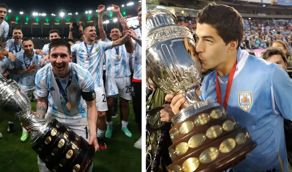 Argentina y Uruguay son las selecciones más ganadores de la Copa América, hasta el momento. Foto: composiciónLR/El País/Conmebol