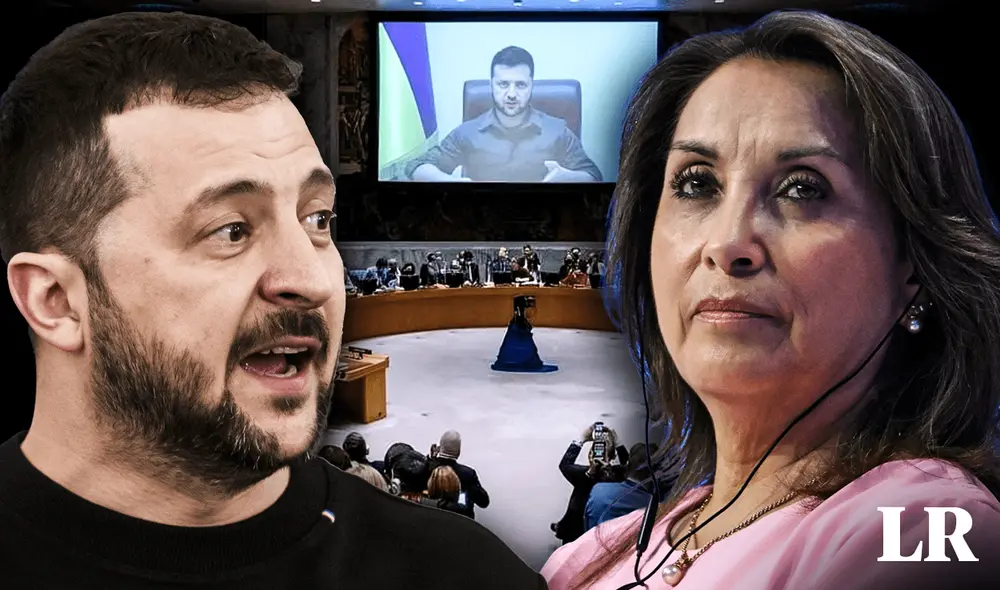 La conversación telefónica entre Volodímir Zelenski y Dina Boluarte estuvo centrada en la situación actual del conflicto en Ucrania con Rusia. Foto: composición de Fabrizio Oviedo/La República/AFP/RTVE