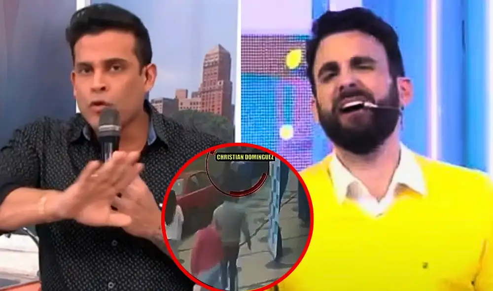 Christian Domínguez sufrió este confuso problema con el equipo de 'Amor y Fuego' en la puerta de Panamericana Televisión. Foto: Composición LR/Captura América TV/Captura Willax TV/Captura Panamericana TV