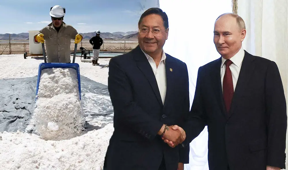 Bolivia, país que cuenta con la mayor reserva de litio, busca fortalecer su sector energético con apoyo de Rusia. Foto: composición LR/AFP/Bloomberg