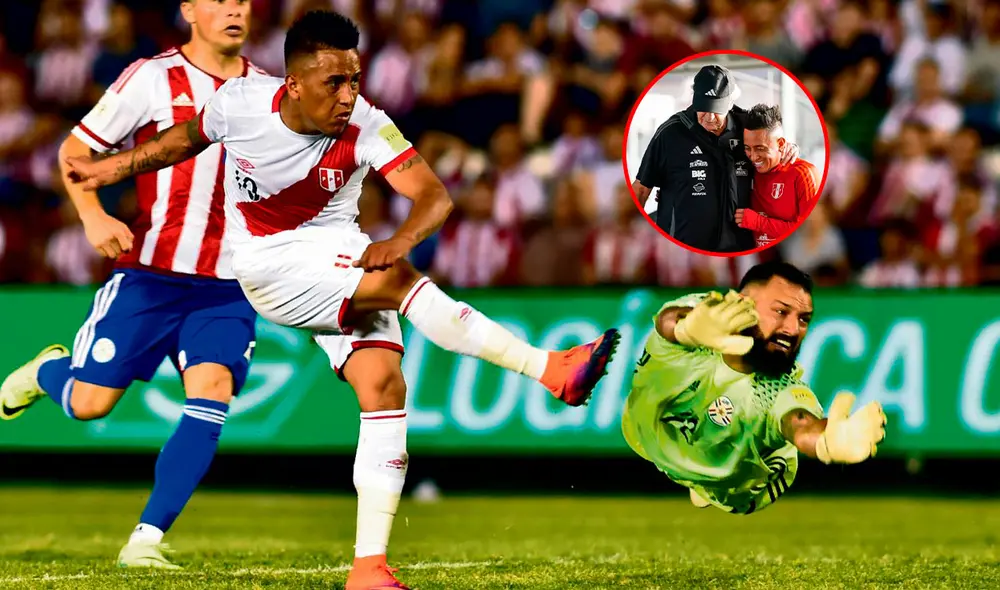 Cueva ya sabe lo que es anotarle a Paraguay. Foto: composición LR/AFP/disfusión