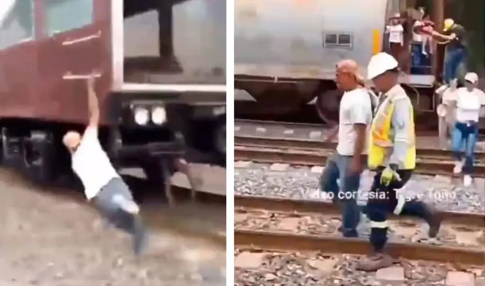 El hombre luego fue retirado por el personal de seguridad. Foto: composiciónLR/X/VigiaHidalgo