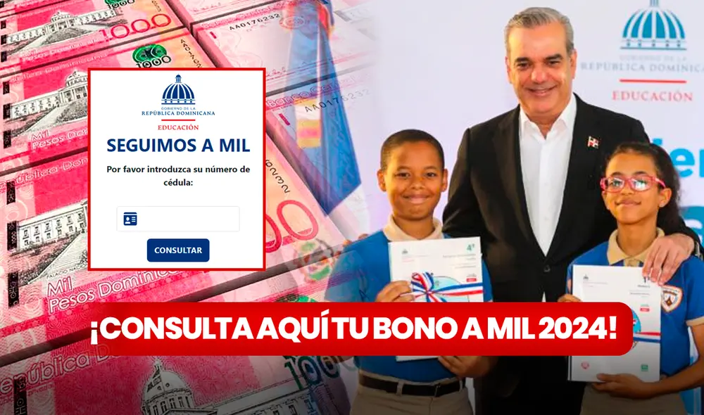Por cada hijo en escuela pública, el Bono a Mil apoya a los padres de familia con $1.000 pesos. Foto: composición LR/Minerd/Gobierno República Dominicana