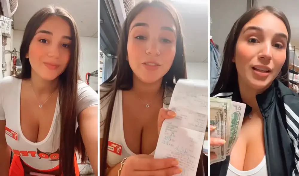 La joven venezolana afirmó que se puede ganar como mesera de Hooters en Estados Unidos, gracias a las propinas de sus comensales. Foto: composición LR/TikTok