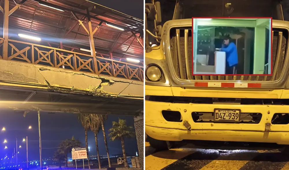 Puente resultó afectado durante madrugada de este sábado 8 de junio. Foto: Municipalidad de Barranco