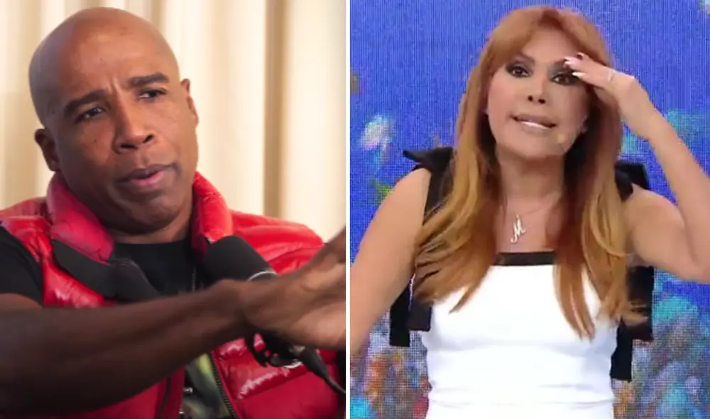 'Cuto' Guadalupe y Magaly Medina se pelearon luego de que ella sacara un ampay de su esposa. Foto: Composición LR/Captura Youtube/Captura ATV