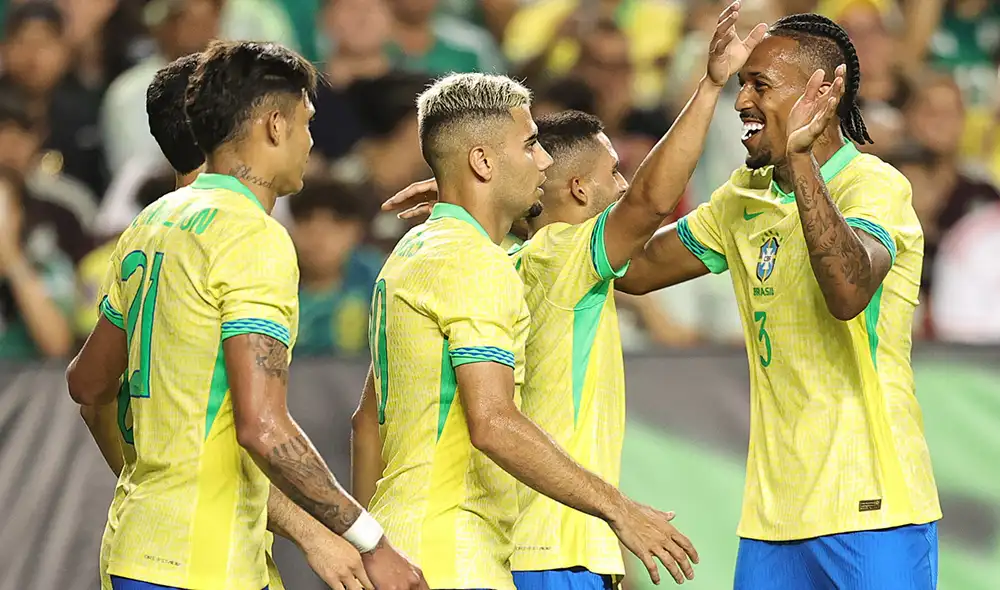 Gabriel Martinelli marcó un doblete para la selección brasileña. Foto: AFP