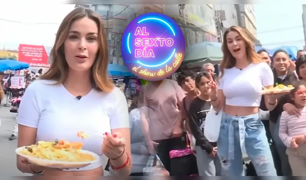 Laura Spoya presenta una nota culinaria en Gamarra. Foto: composición LR/Al sexto día