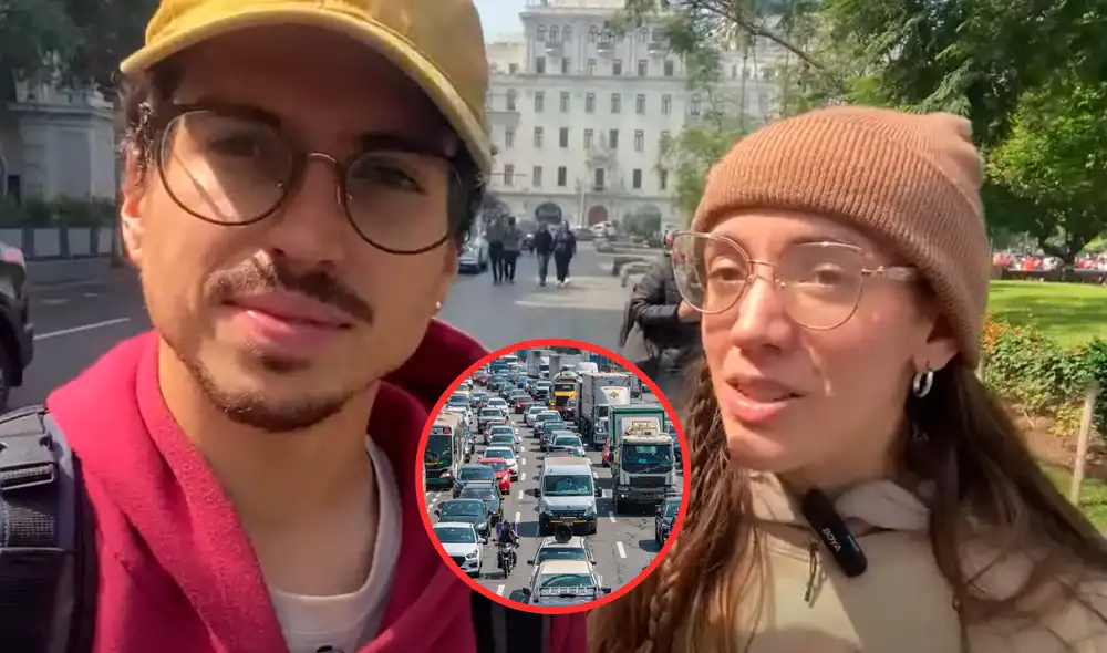 Male y Andy del canal “La neta en viaje” sorprendieron con su percepción en torno al tráfico limeño. Foto: composición LR (YouTube/Andina). Male y Andy del canal “La neta en viaje” sorprendieron con su percepción en torno al tráfico limeño. Foto: composición LR (YouTube/Andina).