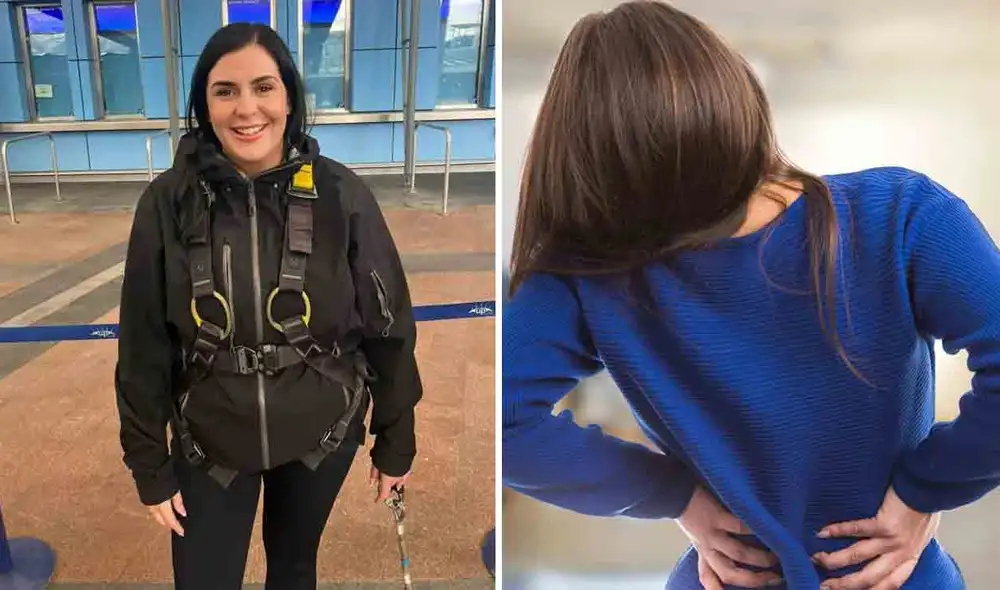 La británica Izzie Collins, de 30 años, descubrió que tiene tumores neuroendocrinos en etapa cuatro, los cuales amenazan con afectar su médula. Foto composición LR/The Sun/iStock La británica Izzie Collins, de 30 años, descubrió que tiene tumores neuroendocrinos en etapa cuatro, los cuales amenazan con afectar su médula. Foto composición LR/The Sun/iStock