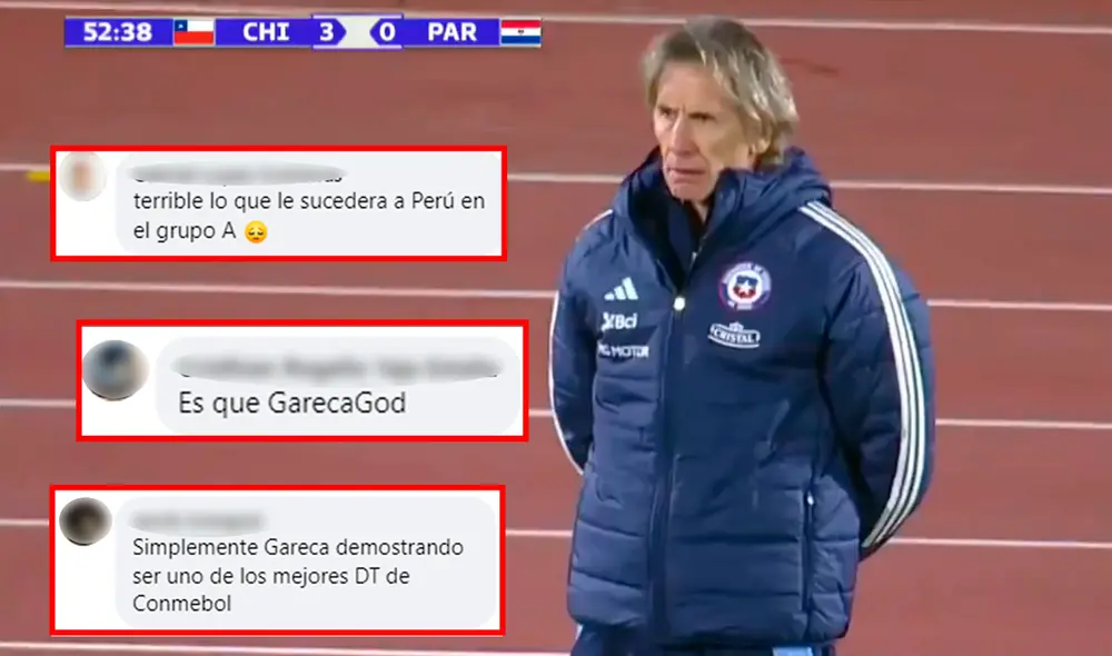 Así reaccionó Ricardo Gareca tras el tercer gol de Chile frente a Paraguay. Foto: composición LR/Trece