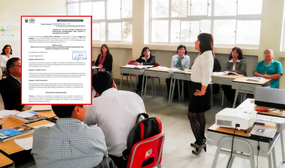 Miles de docentes y auxiliares podrían ser beneficiados por este proyecto. Foto: composición LR/difusión/Congreso Miles de docentes y auxiliares podrían ser beneficiados por este proyecto. Foto: composición LR/difusión/Congreso