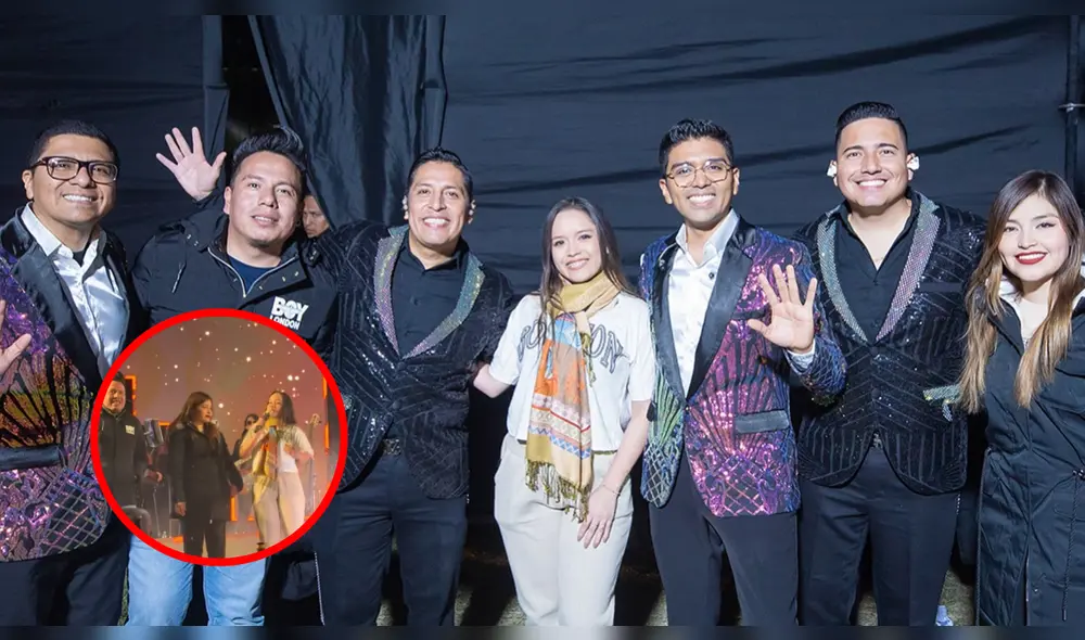 Integrantes de 'Grupo 5' se subieron al escenario para pasar un momento juntos con el 'Grupo 5'. Foto: composición LR/Grupo 5 Facebook/TikTok