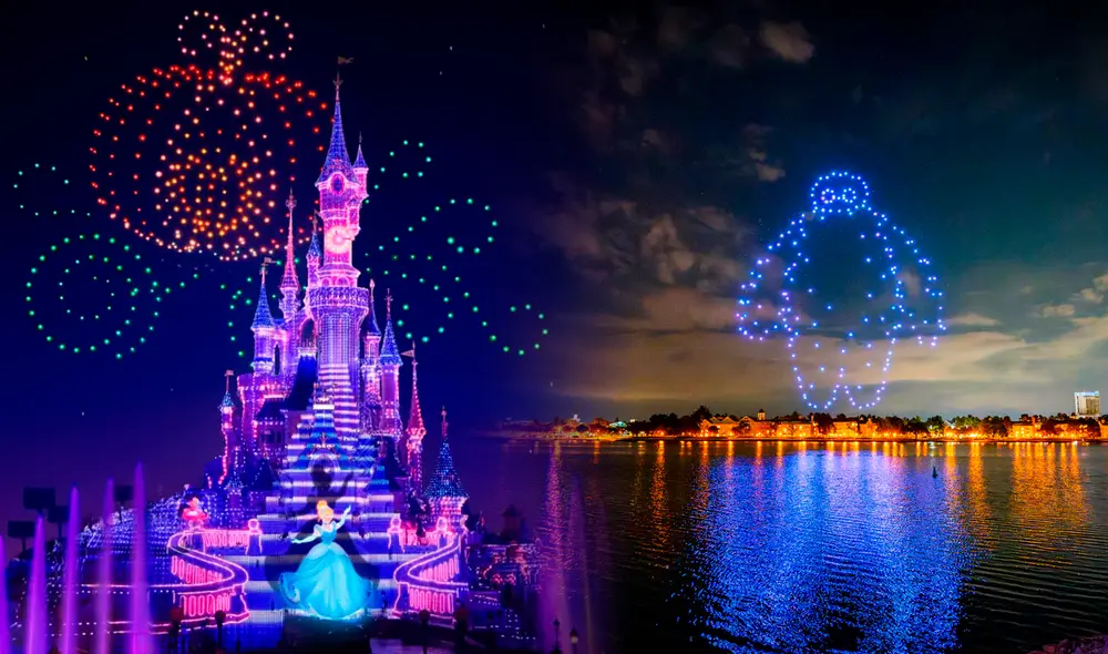 Disney Dreams That Soar busca sorprender a grandes y chicos con su espectáculo nocturno. Foto: composición LR/DTB/Blog Mickey