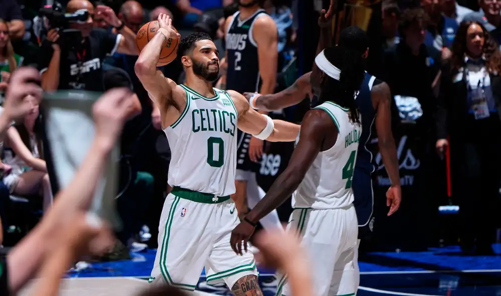 Jayson Tatum fue nuevamente la gran figura de Celtics, con 31 puntos y 4 triples. Foto: AFP