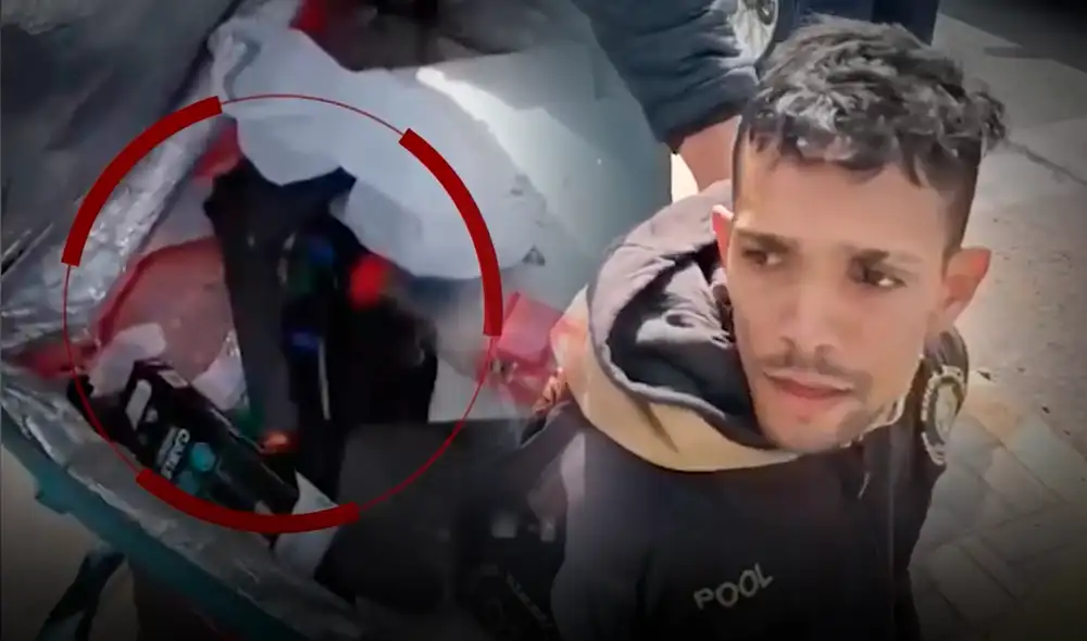 Delincuente fingía ser repartidor de comida para robar en las calles. Composición LR/Captura América Televisión