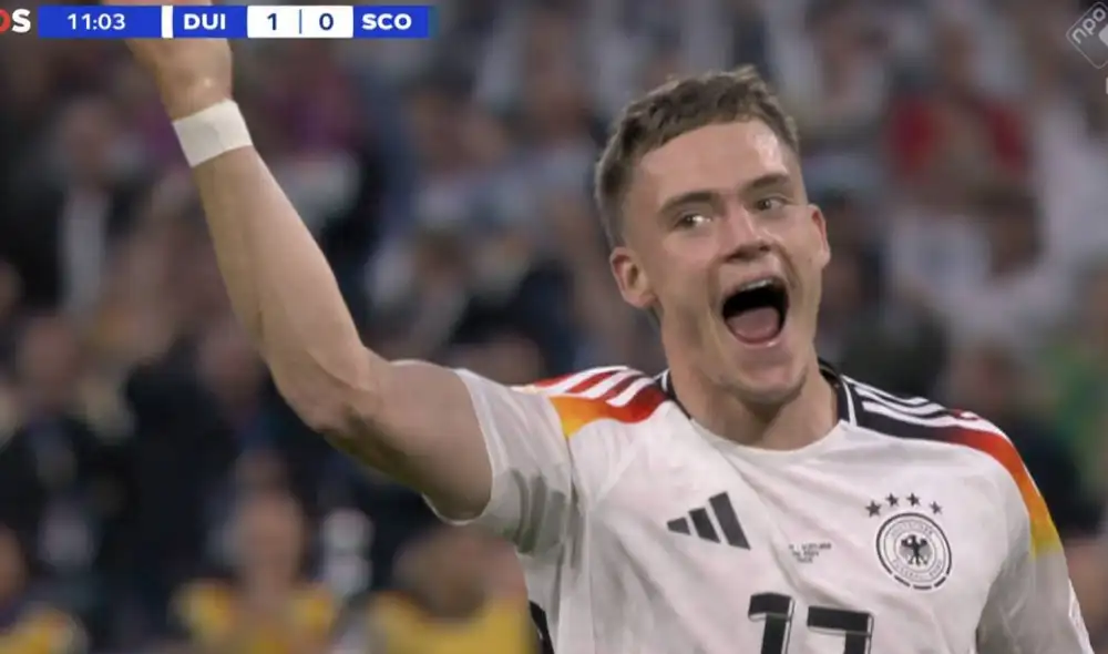 Florian Wirtz convirtió el primer tanto de la Eurocopa 2024. Foto: captura/NOS Live