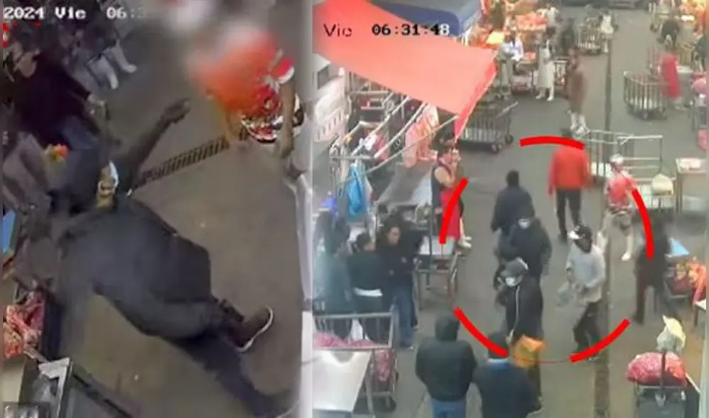 Asalto y robo quedó grabado en las cámaras de seguridad. Foto: composición LR/Latina