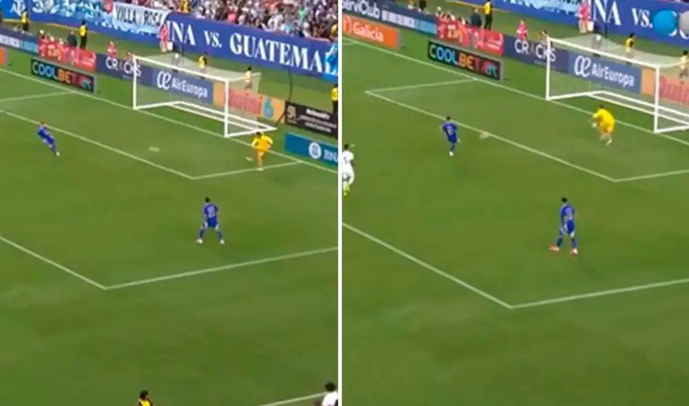 Lionel Messi marcó el 1-1 parcial para Argentina ante Guatemala. Foto: composición de LR/captura de Telefe