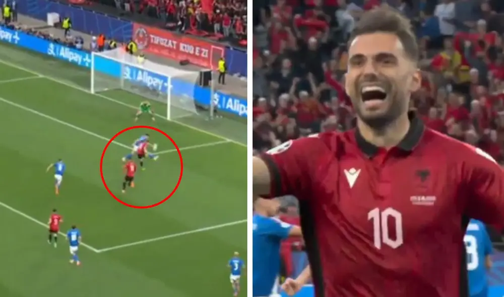 El 1-0 de Albania llegó a los 22 segundos de iniciado el partido. Foto: composición de LR/captura de ESPN