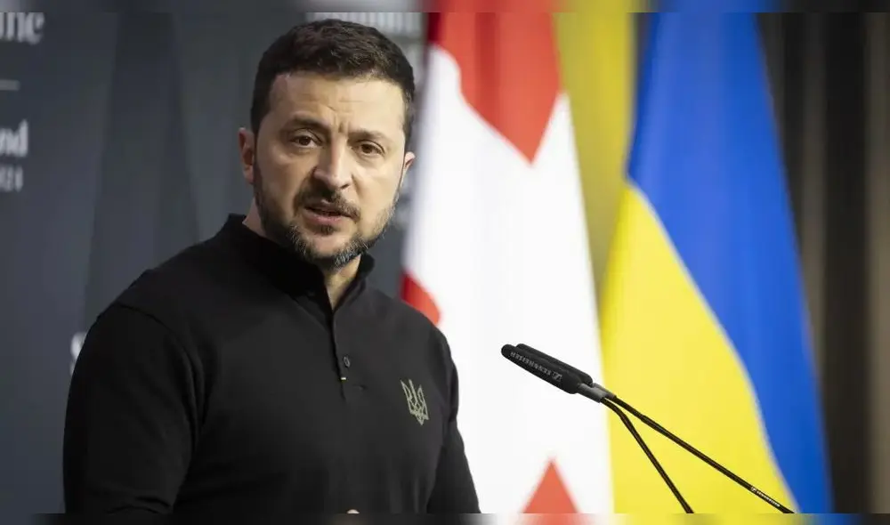 Zelenski, en su intervención, expresó su optimismo sobre el impacto histórico de la cumbre en Suiza sobre el conflicto Ucrania-Rusia. Foto: Michael Buholzer EFE/EPA