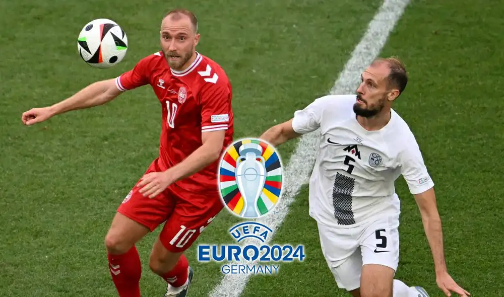 Eslovenia y Dinamarca comparten el Grupo C de la Eurocopa 2024 con Serbia e Inglaterra. Foto: composición LR/AFP/UEFA