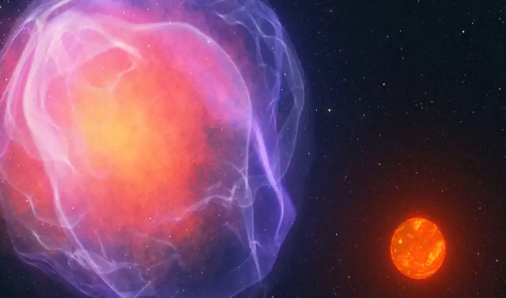 La estrella podría estar siendo empujada por una supernova cercana. Foto: Adam Makarenko/Observatorio W. M. Keck