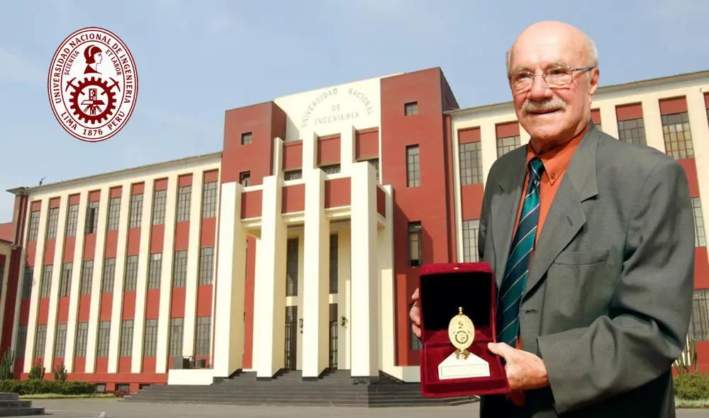 Manfred Horn hace 60 años se dedica a la docencia en la UNI. Foto: composición LR/Andina/PNGWing