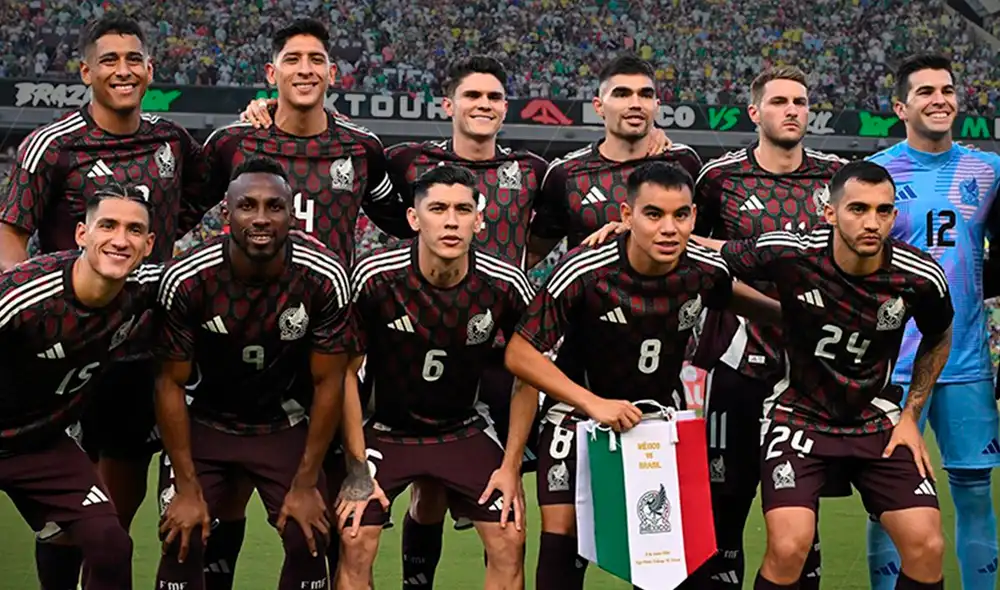 Los jugadores de la Selección Mexicana en el juego ante Brasil. Foto: @miseleccionmexicana