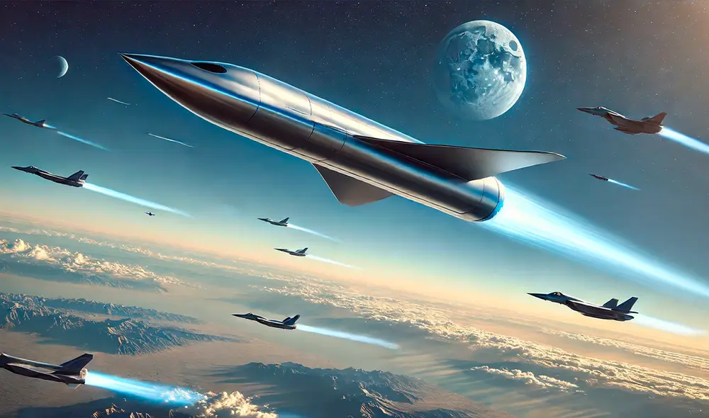 Este misil está diseñado para ser lanzada desde aviones de combate Foto: IA Este misil está diseñado para ser lanzada desde aviones de combate Foto: IA