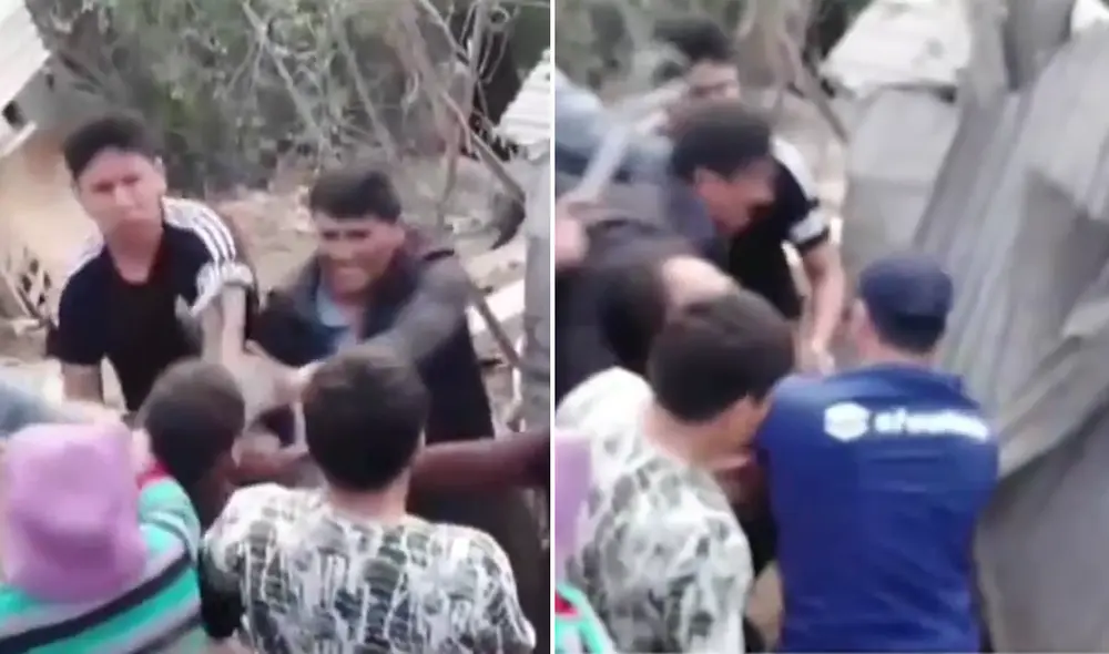 Vecinos se enfrentan en plena vía pública. Foto: difusión