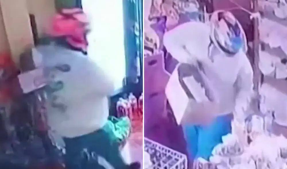 Ladrones atracan a una bodeguera. Foto: captura Ladrones atracan a una bodeguera. Foto: captura