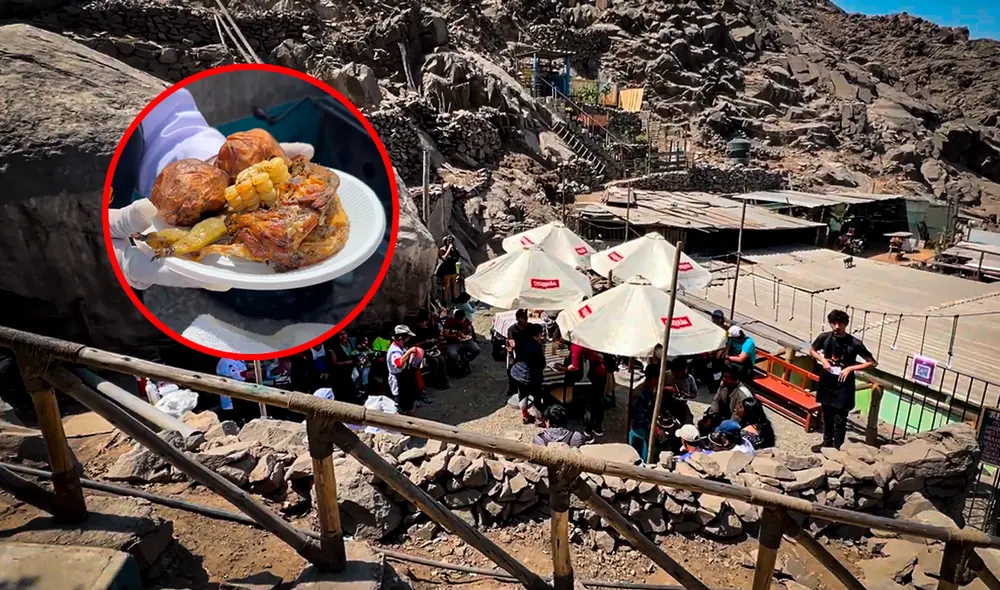 El restaurante pegado a una roca se encuentra en el cerro Las Flores. Foto: composición LR/YouTube/Dilo Nomas