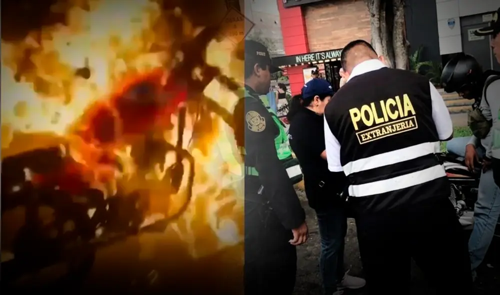 Delincuentes quemaron una moto de la banda rival. Foto: Composición LR/Difusión