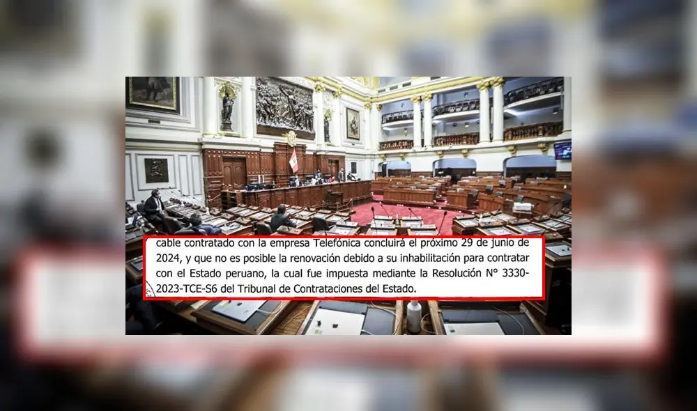 Comunican que el Congreso ya no renovará servicios de cable con Telefónica. (Foto composición: La República).