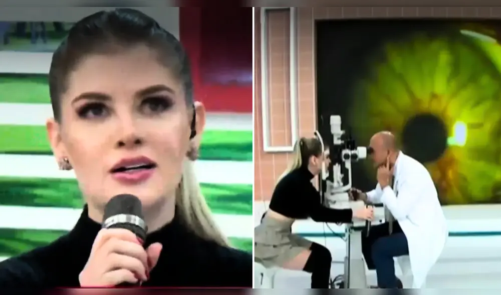 Brunella Horna, pareja de Richard Acuña, se somete a un examen de la vista. Foto: Composición LR/Captura de pantalla/América hoy Brunella Horna, pareja de Richard Acuña, se somete a un examen de la vista. Foto: Composición LR/Captura de pantalla/América hoy