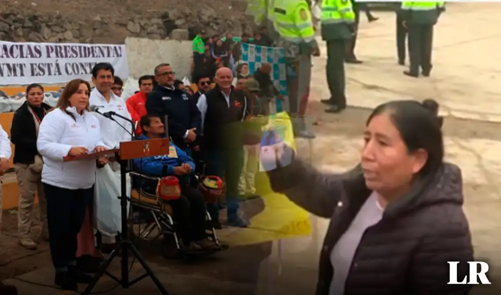 Durante la visita de Boluarte, se detuvo a una mujer acusada de lanzar huevos a la presidenta. Foto: composición LR/Dina Boluarte