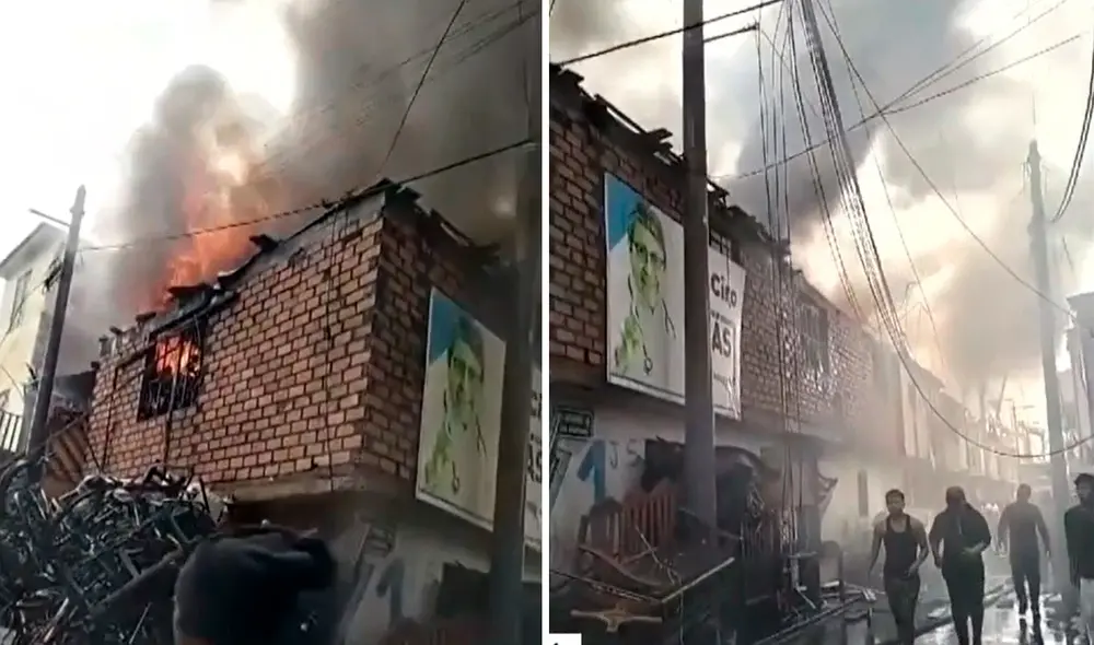 Incendio en calle Cabo Blanco, en el Callao, generó pánico entre vecinos. Foto: composición LR/capturas de Canal N Incendio en calle Cabo Blanco, en el Callao, generó pánico entre vecinos. Foto: composición LR/capturas de Canal N